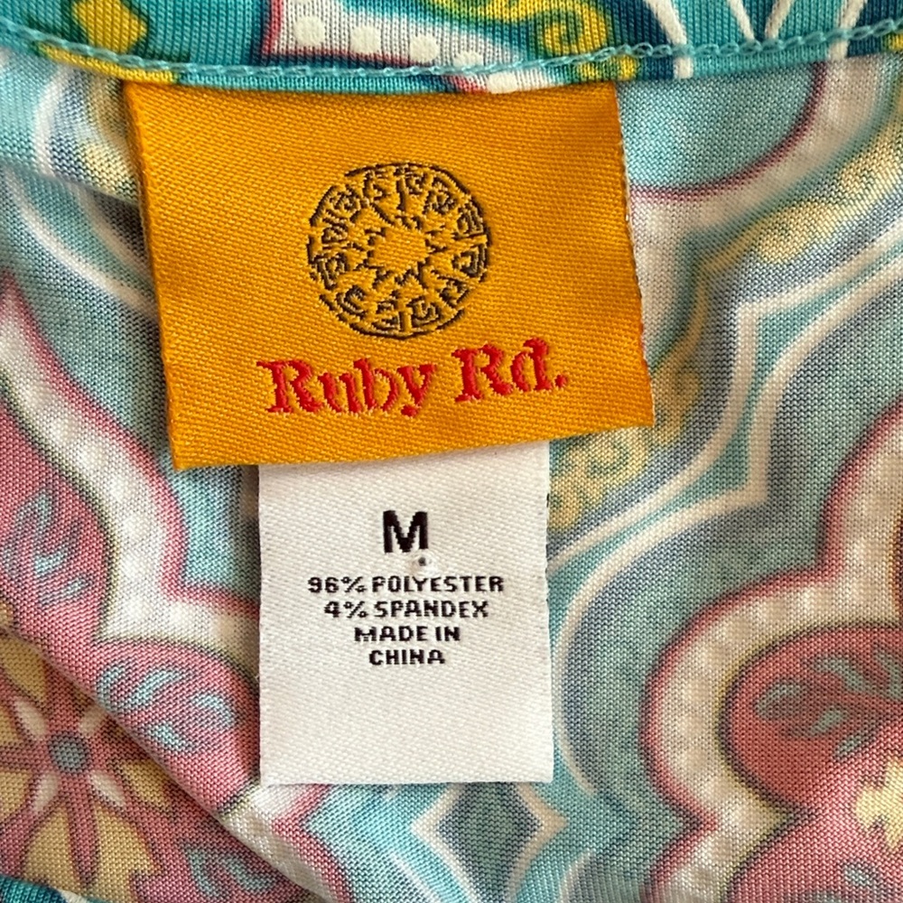 Ruby Rd Colorful Geometric Pattern Dress Size Medium - Picture 8 of 9